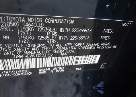 2018 Toyota Rav4 Xle z USA, uszkodzony, nr VIN JTMRFREV6JD223152